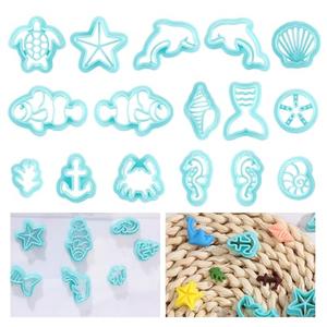 ORIGACH 14 Pcs Ocean Animal Clay Cutters, Dolphin Seahorse Starfish Polymer Clay Cutter for Earring Making, Jewelry Making