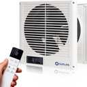 8" Room to Room Fan with Remote, Reversible Through Wall Fan for Quietly Circulating Air, 320 CFM Through the Wall Fan with Temperature Control, Durable Build Quality, In Wall Fan for Closet, Laundry