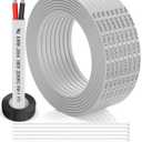 20 Gauge Wire 2 Conductor Electrical Wire 50FT, 20 AWG Flat 2 Wire Cable Tinned Copper/PVC Flexible/Stranded 20/2 Cord for Automotive, LED Lighting, 12V 24V Low Voltage Cable, Marine etc.