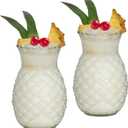 2PCS Pineapple Glasses, Prefdo 20 Ounce/570ml Fun Cocktail Jars Tiki Cups for Bar, Party (2pack)
