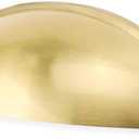 goldenwarm 15 Pack Cabinet Hardware Modern Decorative Pulls 3'' Hole Centers Light Gold Cup Pulls for Dresser Drawers Light Brass Bin Cup Pulls Furniture Cupboard Door Hardware (15 packs, Brushed Gold)