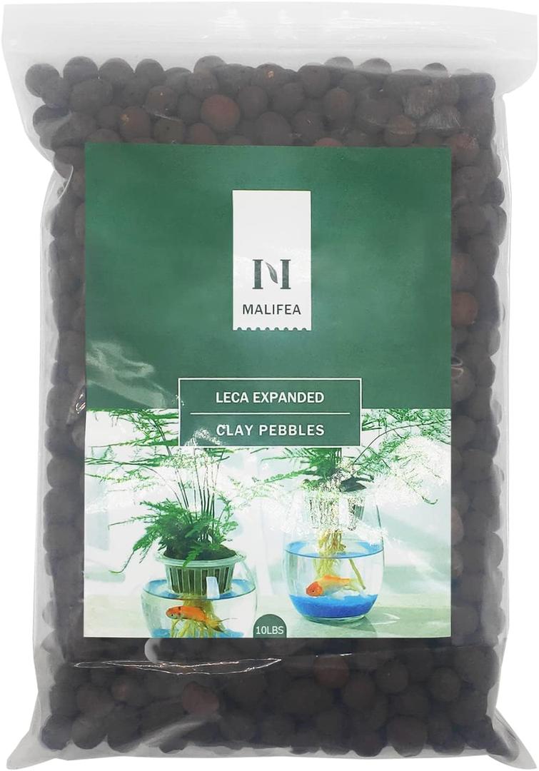 10LBS Leca Expanded Clay Pebbles Hydroponics Supplies for Indoor Garden Plants (10LBS)