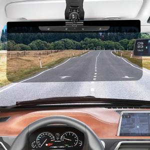 Upgraded Car Sun Visor Extender + Siding,Easy to Install, Universal UV400 Anti-Glare Design, Effectively Resists Glare, UV Rays, and Snow Blindness, Ensuring Driving Safety,Clip On