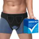 Hernia Belt for Men & Women - Single/Double Inguinal, Comfortable Groin Hernia Support Truss, Pain Relief Recovery Adjustable Strap with 2 Removable Compression Pads (Black)