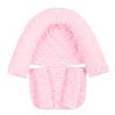 Baby Head Support and Strap Covers - Infant Head Support Pillow Super Soft Head and Neck Pillow for Car Seat Baby Headrest and Carseat Neck Cover,Light Pink