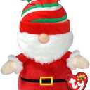TY Beanie Boo Regular 15 cm Gnolan Gnome Green Xmas 2023 and TY Beanie Boo GNEWMAN - Christmas Gnome with Hat - 6"