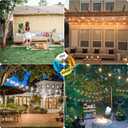 Mlambert 3 Color Outdoor LED Dimmable String Lights for Patio with Remote, Plug in 48FT Waterproof Shatterproof Edison Bulb Lights for Bistro Pergola