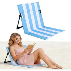 Stripes Foldable Pool Chair,Ultra-Light Portable Beach Chair with Carry Bag for Sunbathing Swimming Poolside Picnic Lawn Road Hiking Trips (1, Blue and White)