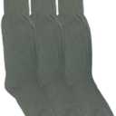 Jefferies Socks Mens Military Uniform Half Cushion Cotton Crew Boot Socks 3 Pair Pack (Shoe Size: 9-12, Foliage Green)