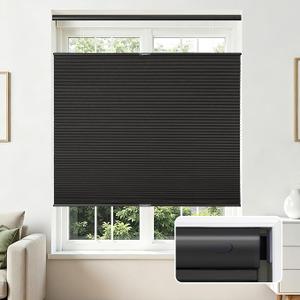 Joydeco No Drill Blackout Cordless Cellular Shades, 34" W x 64" H, Black
Top Down Bottom Up Blinds, No Drill Installation, Thermal Insulated and UV Protection for Home & Office