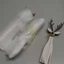 Syhood 3 Pcs Wooden Reindeer Figurines Reindeer Table Signs Deer Tiered Tray Decor Rustic Farmhouse Deer Tabletop Centerpiece for Winter Home Office Mantel Fireplace Shelf Desk Party Decorations