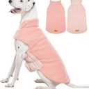 Kuoser Reversible Dog Coat Warm Fleece & Quilted Waterproof Dog Jacket, Double-Sided Cold Weather Dogs Winter Coat with Harness Hole, Windproof Pet Snow Vest for Small Medium Large Dogs, Pink XL (X-Large (Chest: 24.4"-29.5")