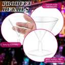 Yinkin 25 Cups and 25 Spoons Plastic Martini Glasses Disposable Cocktail Glasses Mini Martini Plastic Cups Dessert PVC Shot Unbreakable with Spoons for Weddings Party Wine Food (Clear,2 oz)