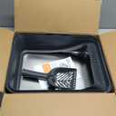 AIPERRO Stainless Steel Litter Box | Metal Kitty Litter Box with Lid High Sided for Small Cats or Injured Cats, Bunny Litter Boxes, Low Entry, Odor-Free, Non-Stick,Includes Scoop (Dark Gray, Small)