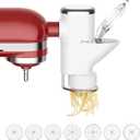 Gourmet Pasta Press Attachment for KitchenAid Stand Mixers, Pasta Attachment for Kitchen Aid Mixer Attachments with 7 Interchangeable Pasta Plates, Pasta Maker by HOZODO (White)