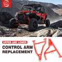 High Clearance Front Upper & Lower A Arms Kit for 2017-2020 Polaris RZR S 900/ RZR 4 900(2017-2018), Heavy Duty High Clearance Forward Offset Front A-Arms, Red