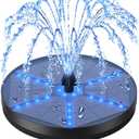 Solar Bird Bath Fountains Upgraded, 4W Solar Powered Water Fountain Pump with 4000 Battery, 7 Nozzles & 4 Fixers, Colorful LED Lights for Garden, Pond, Swimming Pool, Fish Tank, and Outdoor