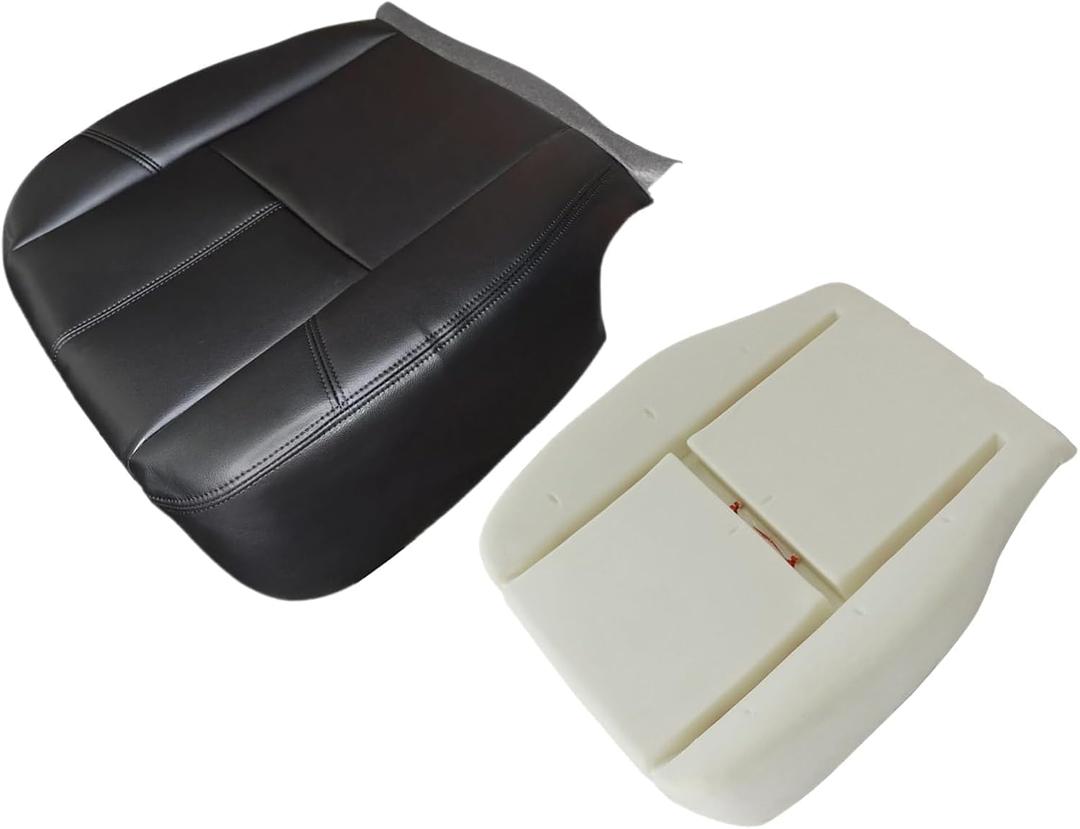 SecosAutoparts Driver Bottom Leather Seat Cover Black & Foam Cushion Compatible with Chevy Silverado GMC Sierra Tahoe Suburban Avalanche Yukon 2007 2008 2009 2010 2011 2012 2013 2014 SecosAutoparts Driver Bottom Leather Seat Cover Black & Foam Cushion Compatible with Chevy Silverado GMC Sierra Tahoe Suburban Avalanche Yukon 2007 2008 2009 2010 2011 2012 2013 2014