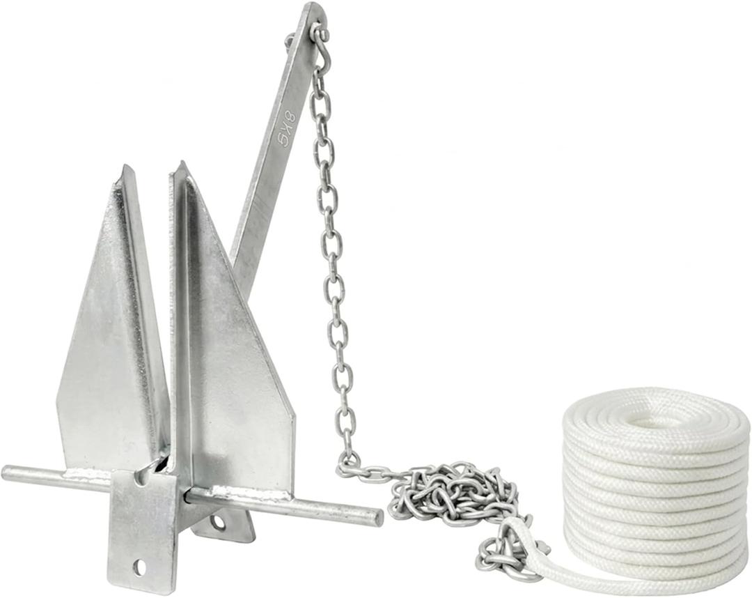 Heavy Duty Boat Anchor Kit with a 5/8/10/13/18 lb Danforth Anchor,Anchor Chain, Anchor Rope and Shackle,Boat Anchor for Pontoons, Dinghies, Fishing Boats, Bass Boats,Sport Yachts