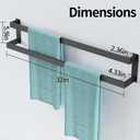 Double Towel Bar, 32Inch Towel Rack for Bathroom,Towel Holder Wall Mounted, Double Towel Rod Towel Rail Hanger for Wall, Kitchen (Matte Black)