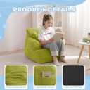 MAXYOYO Kids Bean Bag Chair, Stuffed Toddler Bean Bag Sofa with Filler Bean Bag Chair for Boys and Girls, Lazy Sofa with Pocket Floor Chair for Gaming, Reading, Green