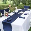 10-Pack Navy Blue 12 x 108 inches Long Premium Satin Table Runner for Wedding, Decorations for Birthday Parties, Banquets, Graduations, Engagements, Table Runners fit Rectange and Round Table