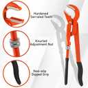 17-Inch Swedish Pipe Wrench, Heavy Duty Adjustable Plumbing Wrench with 45Angled Jaw for All Types of Nuts, Water Pipes