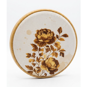 Neutral Vintage Floral Round Wall Art