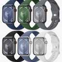 3 Pack Sport Bands Compatible with Apple Watch Bands for Women 40mm 41mm 44mm 45mm 46mm 42mm 38mm 49mm Men, Soft Silicone Waterproof iWatch Strap for Apple Watch Series 10 9 8 Ultra SE 7 6 5 4 3 2 1