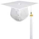 GraduationMall Shiny Adult Graduation Cap with 2021 Tassel for High School and Bachelor White
