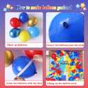 142 Pcs Cartoon Hedgehog Red Blue Yellow Balloon Arch Kit,Gold Circle Twisting Balloons with Exploding Star Foil Balloons for Video Game Theme Birthday Party Carnival Circus Baby Shower Decorations
