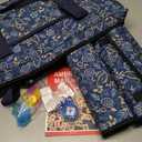 Jongyance American Mahjong Set with Blue Carrying Bag, 166 White Tiles, 4 All-in-One Rack/Pushers, Mahjong Tiles Set (Ma Jong, Mah-Jongg, Majiang), 5.1 x 21.2 x 10.6 inches