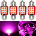 PHINLION Super Bright DE3175 LED Purple Bulb 3030 6-SMD Festoon 1.25" 31mm DE3021 DE3022 Miniature LED Bulbs for Car Interior Map Dome Trunk Courtesy Light, Pack of 4