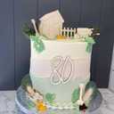 Gardening Theme Cake Topper,Shed Garden Allotment Yard Wooden Cake Topper Set,Spade Shed Watering Can Wellington Boots Cake Topper for Retirement Golden Birthday