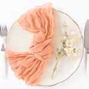 DeZerlor 50 Pack Peach Cheesecloth Napkins Spring Cloth Napkins Set of 50 Dinner Napkins Bulk 21x21 Inches for Wedding Bridal Shower Baby Shower Parties