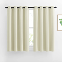 NICETOWN Half Window Curtains for Bedroom - Silver Grommet Modern Thermal Insulated Home Decor Window Coverings for Nursery/Flat, Beige, W52 x L54, Set of 2