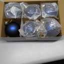 Syhood 3.15 Inch Glass Christmas Tree Ornaments 6 Pcs Christmas Ball Ornaments Hanging Christmas Baubles for Xmas Trees Holiday Decoration Wedding Party Gift(Dark Blue)