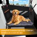 Large Dog Car Seat Cover with Dog Bed Mat for Back Seat Half - Single Seat Travel Hammock Extender, Waterproof Hard Bottom for Medium & Large Dogs, Car SUV Truck Vehicle
