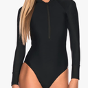 RELLECIGA Women's One Piece Swimsuits Long Sleeve Rash Guard UV Protection Surfing Swimsuit Bathing Suit, M