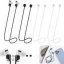 Magnetic Anti-Lost Straps for AirPods,4 Pack Ultra Strong Magnetic AirPods Strap Anti-Lost Neck Rope Cord,Soft Silicone Sports Lanyard Compatible with AirPods 1&2/ Pro /2nd/3rd (2Black+2White)