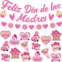 NO-DIY Feliz Dia De Las Madres Decorations, Glitter Feliz Dia De Las Madres Banner Garland, Spanish Happy Mothers Day Decorations Hanging Swirls, Mexican Dia De Las Madres Decoracion Mothers Day Gifts
