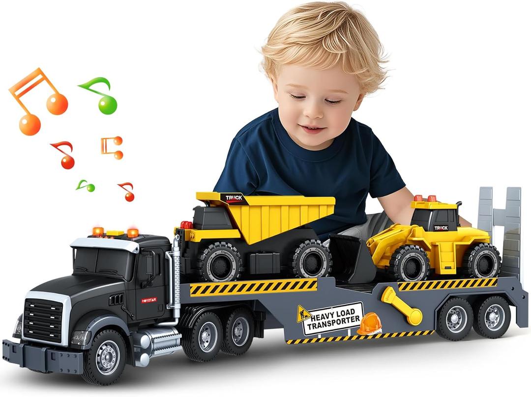 SpringFlower Boy Toys, Toddlers Truck Toy for 3 4 5 6 Year Old Boys, Extra Large Truck Toy with Sounds & Lights, Birthday Gifts for Kids Child 3 4 5 6 Years Old