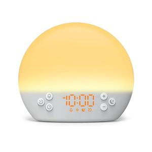 KEPLUG Wake Up Light Sunrise Alarm Clock,Digital Alarm Clocks Bedside Dimmable Night Light,White Noise Sound Machine 30 Soothing Sounds, Loud Alarm Clock for Heavy Sleepers Adults Kids,Ideal for Gift
