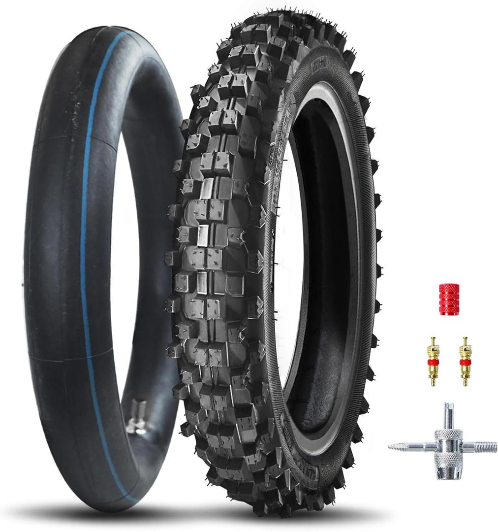 Dirt Bike Rear 90/100-16 3.25/3.50-16 Tire and Inner Tube for 150cc KX100 KLX140 TTR125 CRF150 XR100 RM85L RM100 Baja DR125 Pit Bike Off Road Motocross Motorcycle Heavy Duty