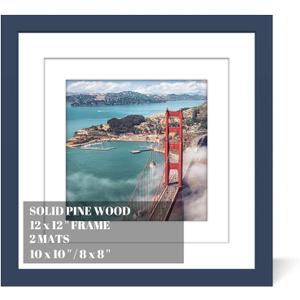 12x12 Wood Picture Frames for Wall Hanging or Tabletop,Diamond Painting Frame Baby Scan Picture Frames with 2 Mats Display 8x8 or 10x10 for Family Walls Decoration,Anniversary,Wedding,Christmas(Jazz)