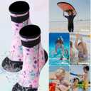 XUKER Neoprene Water Socks for Kids Toddlers 3mm Sand Proof Beach Volleyball Socks Diving Boots for Outdoor Water Sports (Medium, Pink)