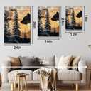 sawjug Forest Animal Canvas Wall Art, Forest Bear Wall Decor, Wildlife Canvas Wall Art, Animal Pictures Wall Decor, Wall Painting for Living Room, Bedroom, Office (12" x 18" x 3 pcs)