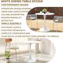 Round White Dining Table Modern Kitchen Table with Pedestal Base in Tulip Design, Mid-Century Leisure Table for 2 to 4 Personfor Kitchen, LivingRoom, Restaurant, Office, Cafe 31.49 inches