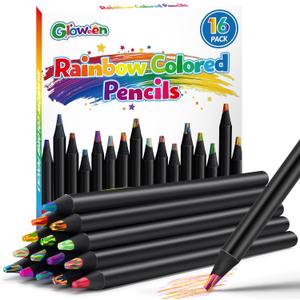 6 x 16 Pcs Rainbow Colored Pencils, Art Supplies Stocking Stuffers for Kids, Creative Teens Gifts Trendy Stuff for Girls Age 5-12, Great Party Favors Gift for Birthday/ Valentine's Day/ Easter/ Christmas