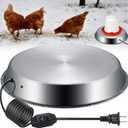Large Chicken Water Heater Base, 15" Metal Heated Chicken Waterer 5 Gallon, Freeze Proof Chickens Coop Winter Deicer Heated Base, Poultry Drinker Heater Base for Outdoor Coops & Cold Winter